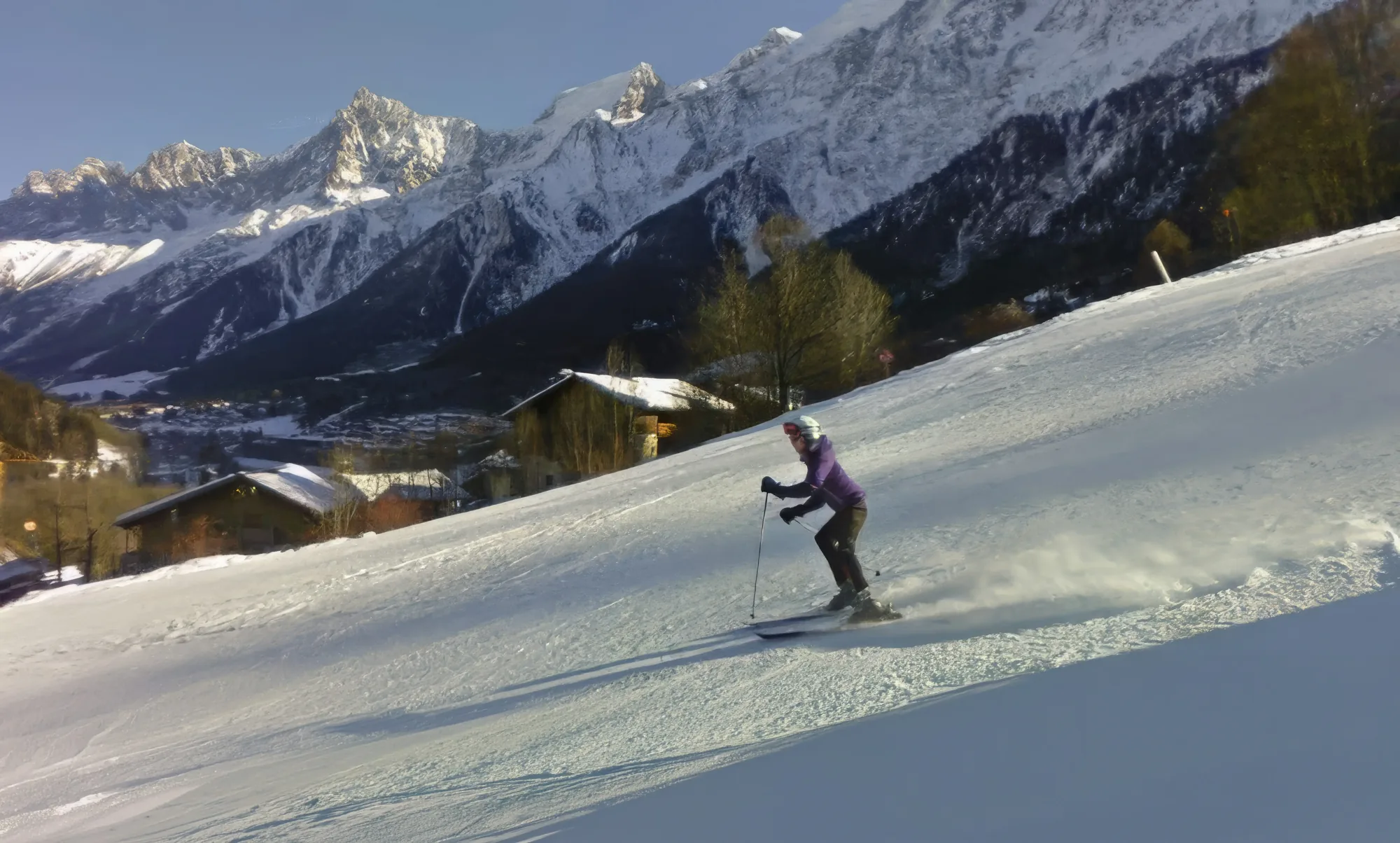 Winter ski access from the apartment garden