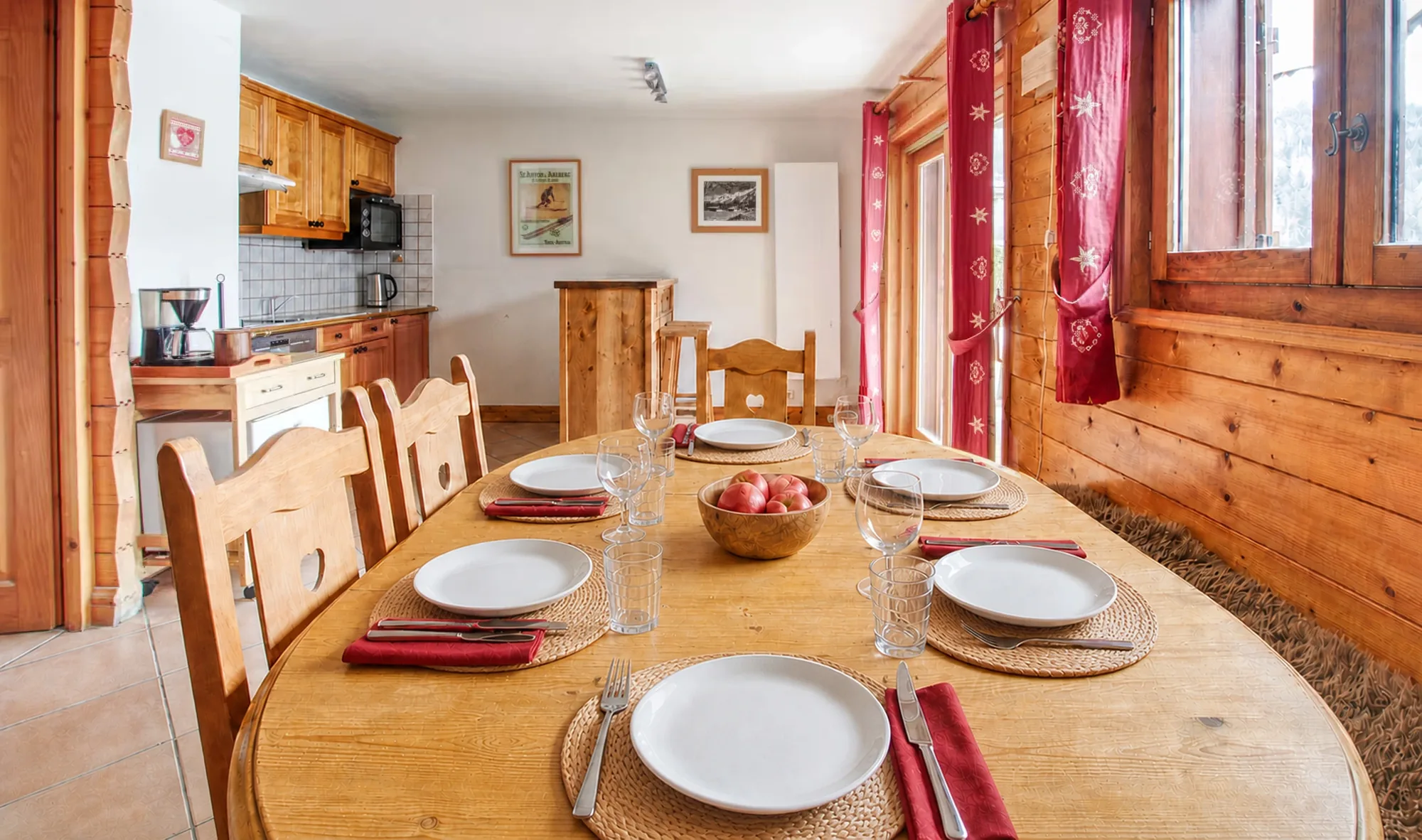 Dining table set for a group