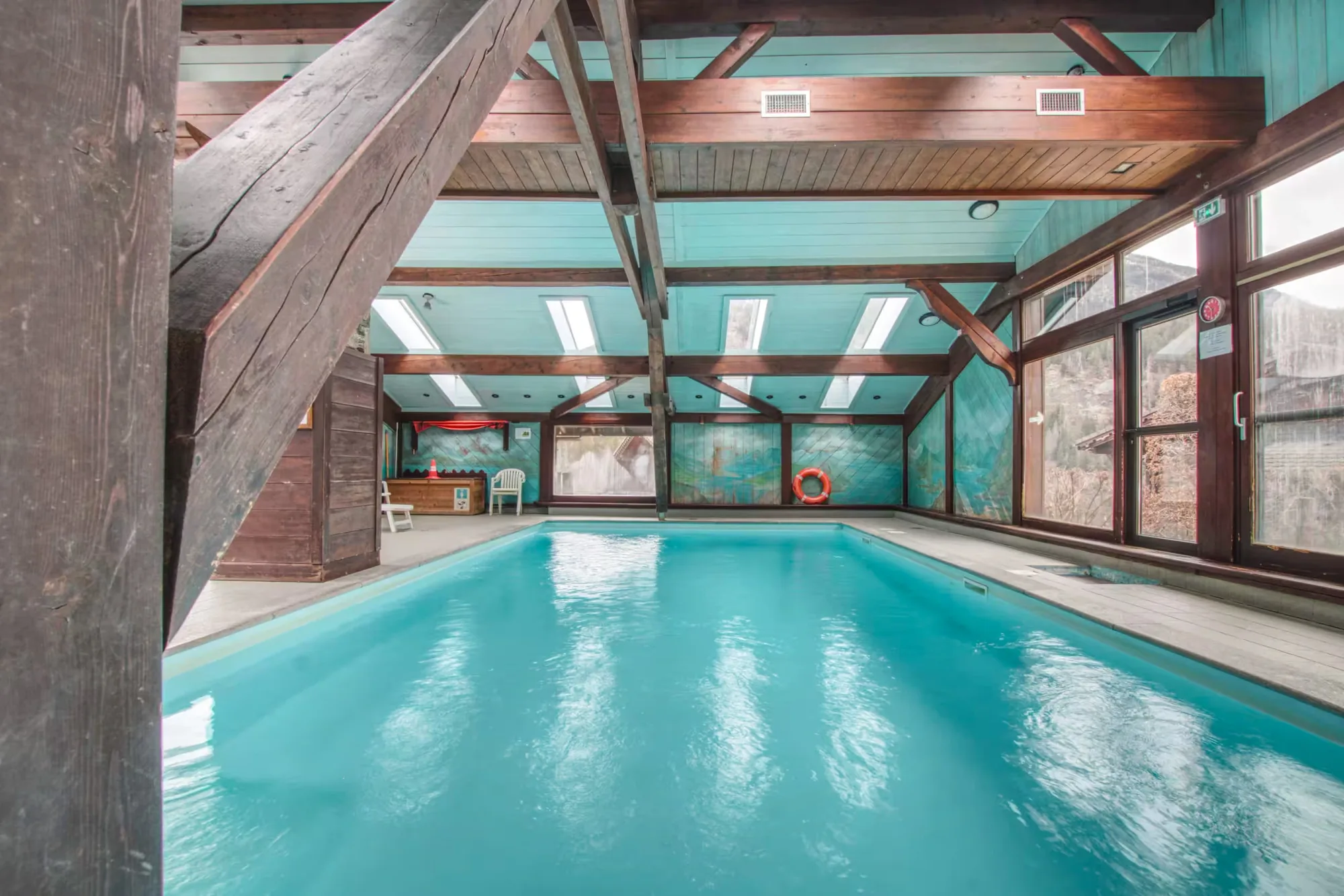 Shared heated pool at Apartment Tête Rousse