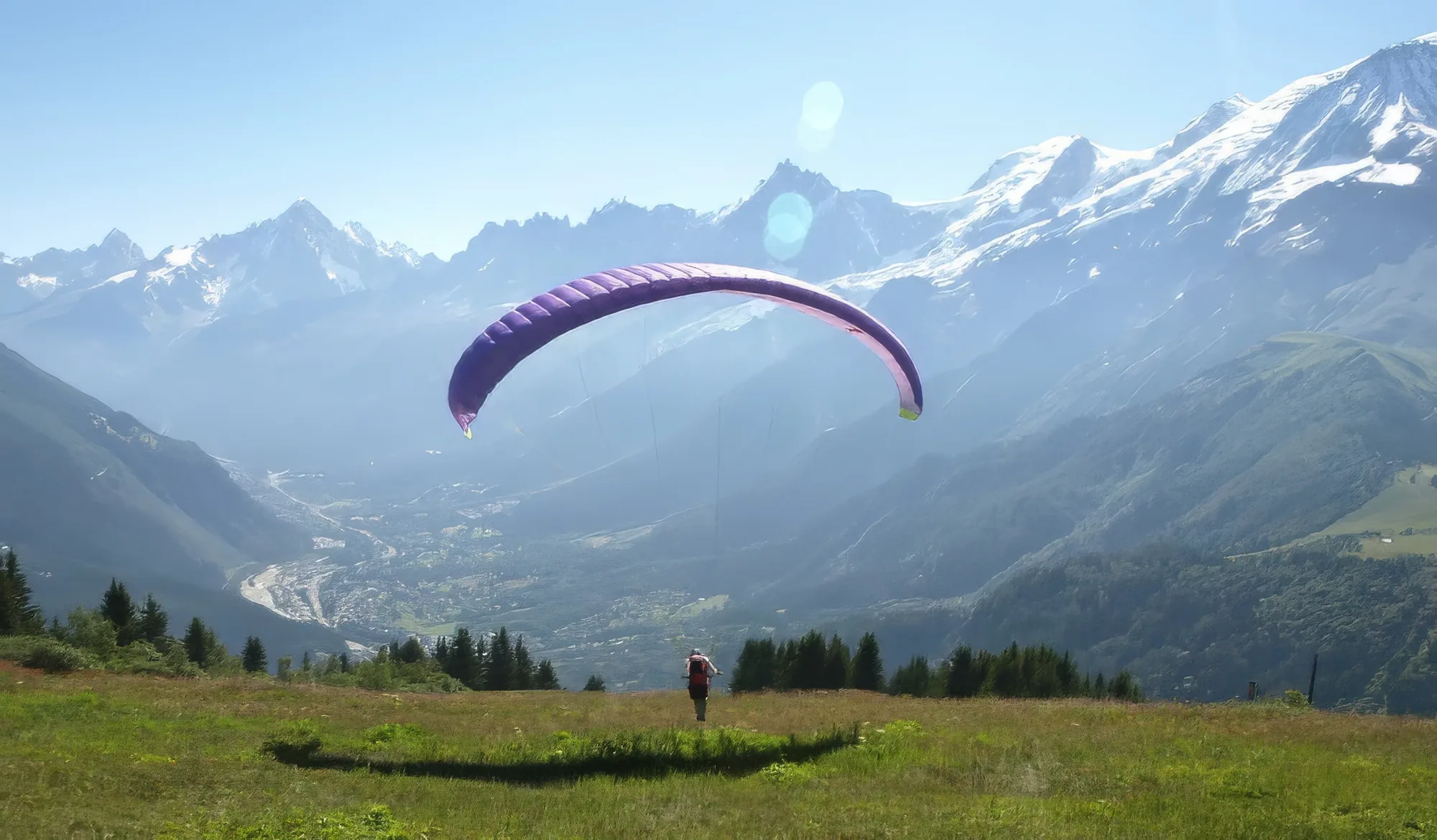 Paragliding above Les Houches
