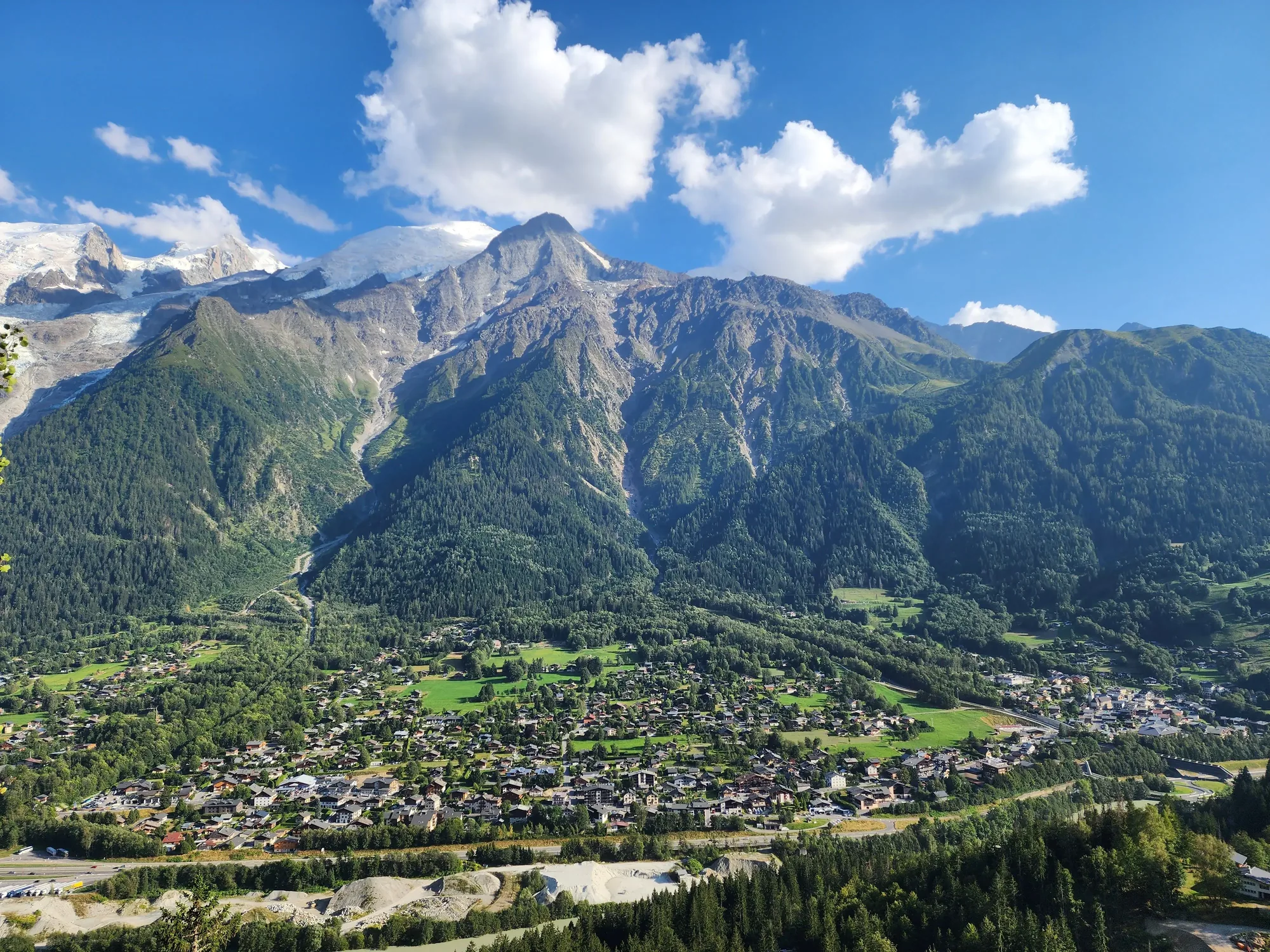 Les Houches and the surrounding mountains